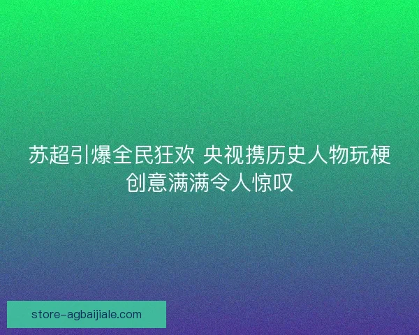 苏超引爆全民狂欢 央视携历史人物玩梗创意满满令人惊叹 苏超引爆全民狂欢 央视携历史人物玩梗创意满满令人惊叹
