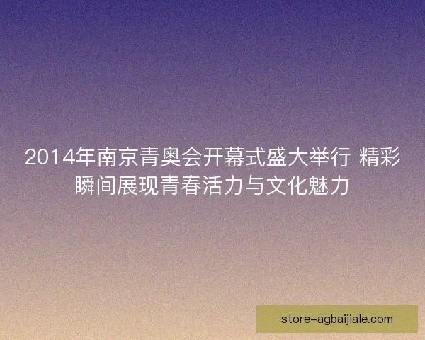 2014年南京青奥会开幕式盛大举行 精彩瞬间展现青春活力与文化魅力 2014年南京青奥会开幕式盛大举行 精彩瞬间展现青春活力与文化魅力