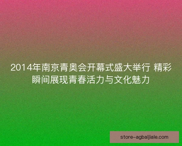 2014年南京青奥会开幕式盛大举行 精彩瞬间展现青春活力与文化魅力 2014年南京青奥会开幕式盛大举行 精彩瞬间展现青春活力与文化魅力