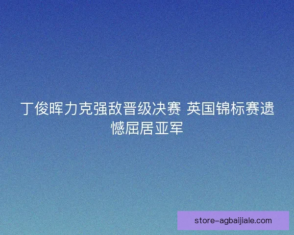 丁俊晖力克强敌晋级决赛 英国锦标赛遗憾屈居亚军