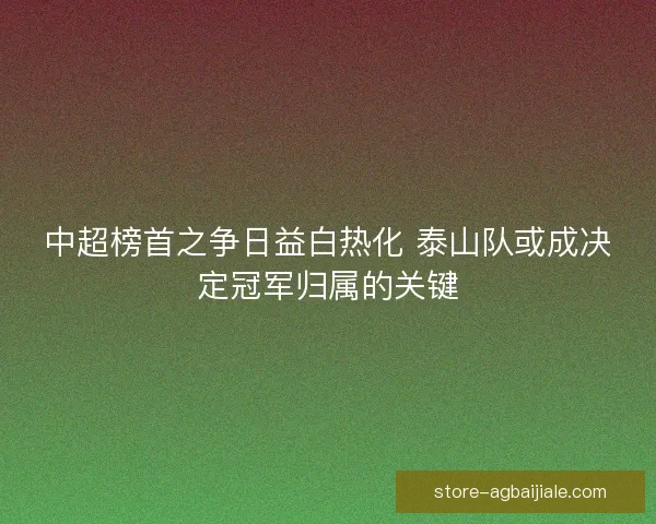 中超榜首之争日益白热化 泰山队或成决定冠军归属的关键 中超榜首之争日益白热化 泰山队或成决定冠军归属的关键