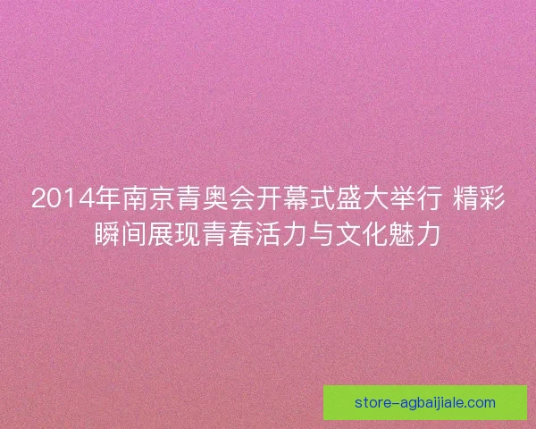 2014年南京青奥会开幕式盛大举行 精彩瞬间展现青春活力与文化魅力